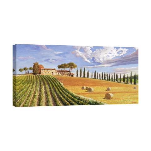 Schilderij op canvas moderne landschap Toscaanse heuvels Adriano Galasso Aanbieding