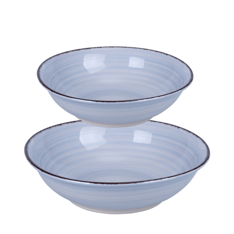 Set van 2 saladeschalen groot en klein voor tafel in aardewerk 4 Tinten Aanbieding