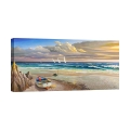 Canvas schilderij zonsondergang aan het strand Adriano Galasso Aanbieding