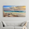 Canvas schilderij zonsondergang aan het strand Adriano Galasso Aanbod