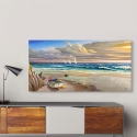 Canvas schilderij zonsondergang aan het strand Adriano Galasso Korting