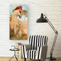 Canvas schilderij vrouw met bloemendecor Zomer Alphonse Mucha Korting