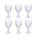 Set van 6 transparante glazen wijnglazen in klassiek design Madame Aanbieding