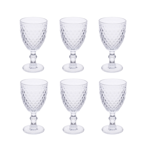 Set van 6 transparante glazen wijnglazen in klassiek design Madame Aanbieding