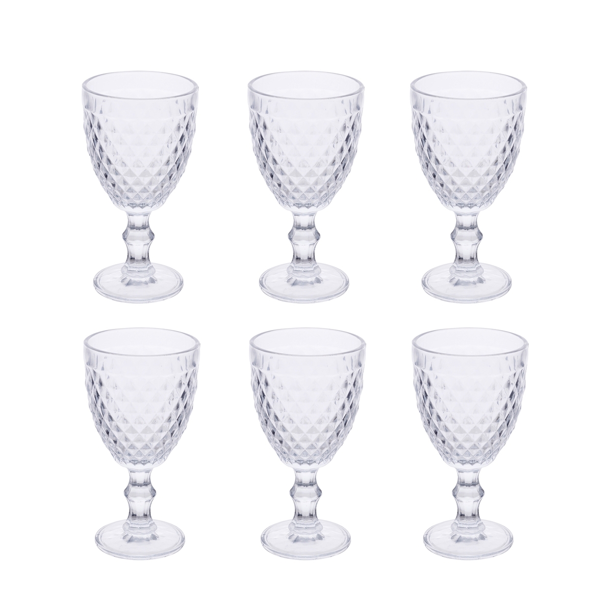 Set van 6 transparante glazen wijnglazen in klassiek design Madame Aanbieding