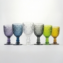 Set van 6 glazen met exotisch ontwerp Marrakech in gekleurd bewerkt glas Verkoop