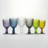 Set van 6 glazen met exotisch ontwerp Marrakech in gekleurd bewerkt glas Verkoop