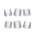 Set van 6 wiebelende glazen voor likeur met retro vintage decoratie Aanbieding