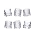 Set van 6 wiebelende glazen voor likeur met retro vintage decoratie Aanbieding