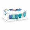 Set van 6 blauwe glazen voor water, mondgeblazen, Acapulco Ocean Model