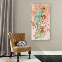 Canvas schilderij vrouw in Art Nouveau-stijl Winter Alphonse Mucha Verkoop