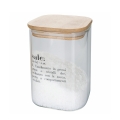 Glazen pot voor zout met bamboedeksel 10x10x14 Victionary Aanbieding