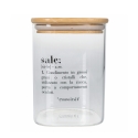 Glazen pot voor zout met bamboedeksel 10x10x14 Victionary Verkoop