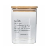 Glazen pot voor zout met bamboedeksel 10x10x14 Victionary Verkoop