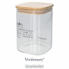 Glazen pot voor zout met bamboedeksel 10x10x14 Victionary Aanbod