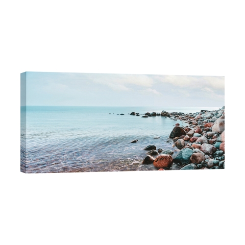Zeelandschap op canvas Kiezels op het strand Pangea Images Aanbieding