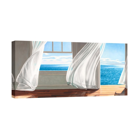 Canvas schilderij met raam naar de zee Ocean Escape Pierre Benson Aanbieding