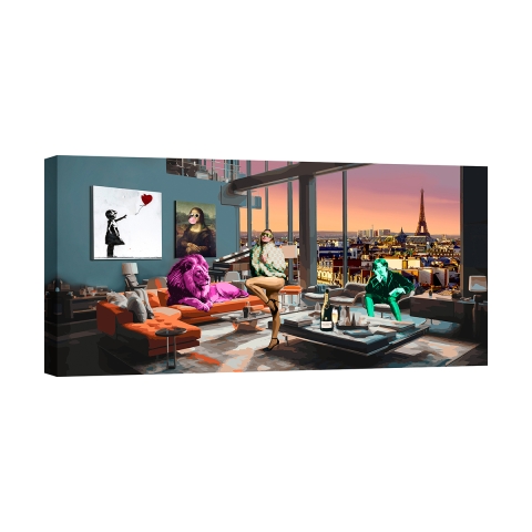 Canvas schilderij pop art modern Surrealofts Parijs Gerard Madau Aanbieding