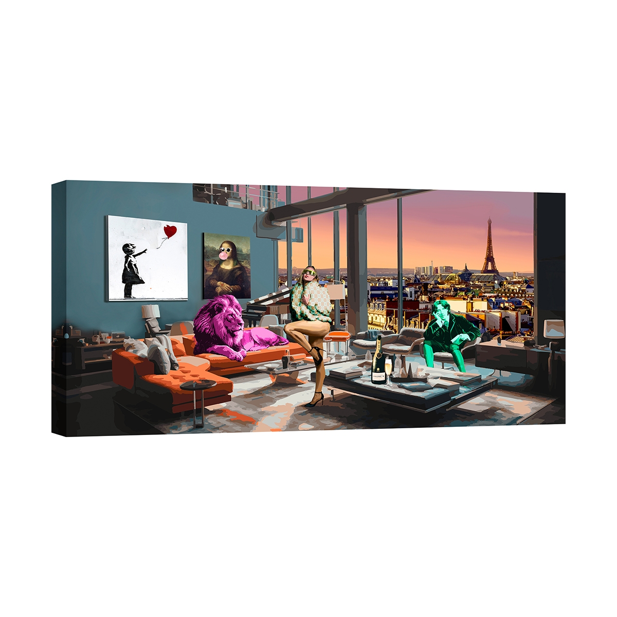 Canvas schilderij pop art modern Surrealofts Parijs Gerard Madau Aanbieding Canvas schilderij pop art modern Surrealofts Parijs Gerard Madau Aanbieding