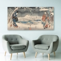 Canvasafdruk Besneeuwd Landschap met een Vrouw en een Man Ando Hiroshige Verkoop