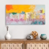 Moderne abstracte canvas schilderij Zomerstad Italo Corrado Verkoop