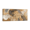 Modern abstract schilderij met goud, beige en blauw - Metallic Movements Haru Ikeda Aanbieding