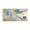 Moderne abstracte canvas schilderij Blue Waves on Gold Haru Ikeda Aanbod