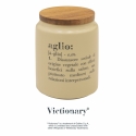 Knoflookpot van gres met bamboedeksel 11x15cm Victionary Aanbod
