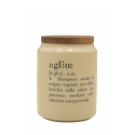 Pot voor knoflook in gres met bamboe deksel 11x15cm Victionary Korting