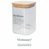 Glazen suikerpot met bamboe deksel 10x10x14 Victionary Verkoop