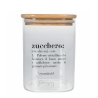 Glazen suikerpot met bamboe deksel 10x10x14 Victionary Kortingen