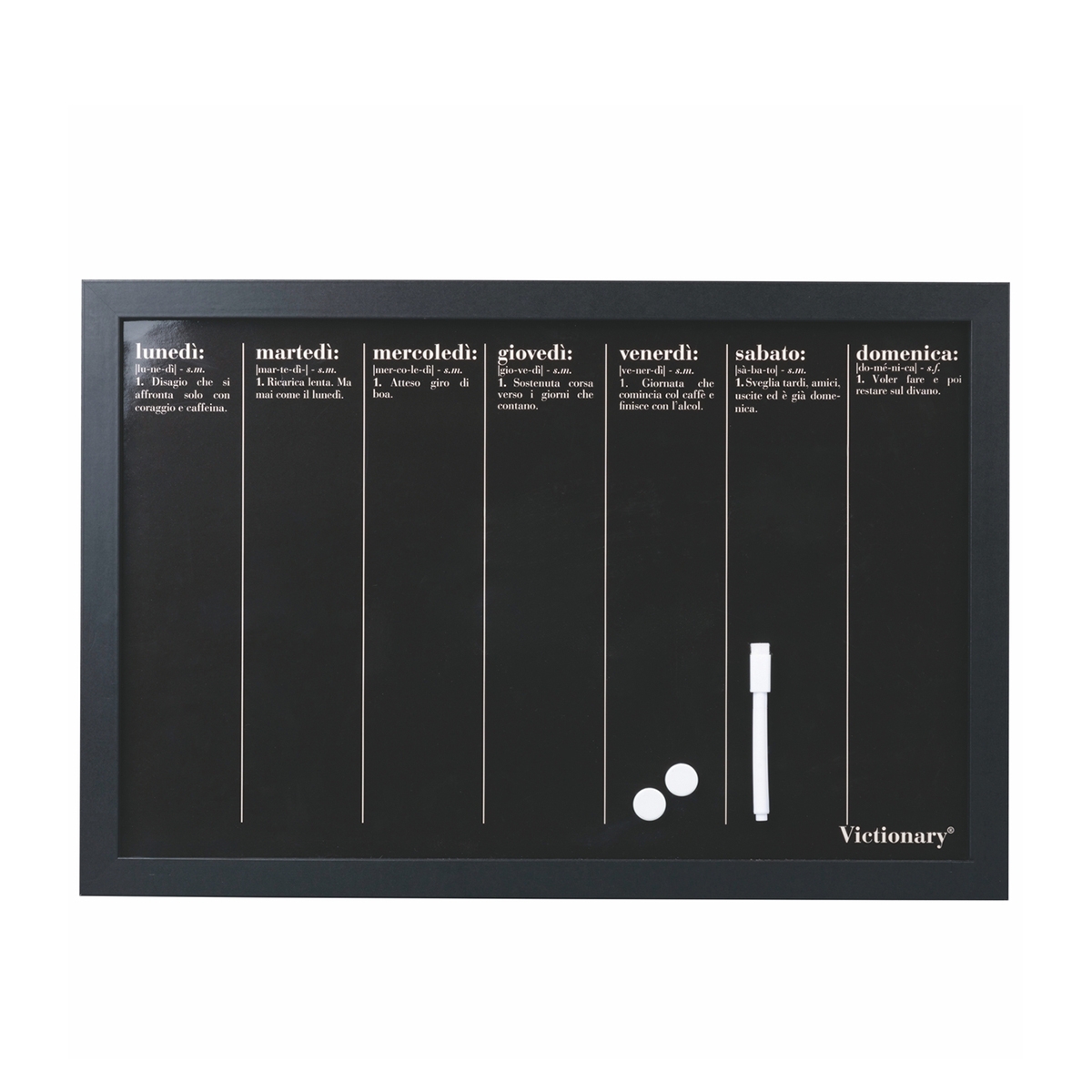 Zwarte magnetische weekplanner horizontaal 40x60cm Week Victionary Aanbieding