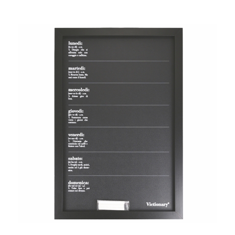 Zwarte verticale weekplanner 40x60cm met krijtjes Victionary Week Aanbieding