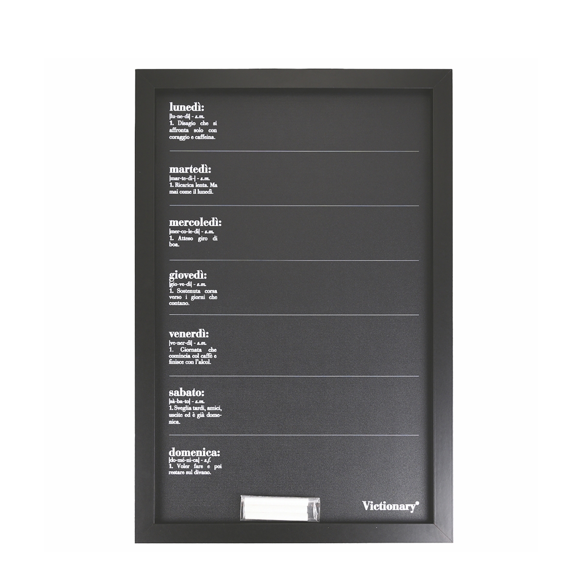 Zwarte verticale weekplanner 40x60cm met krijtjes Victionary Week Aanbieding Zwarte verticale weekplanner 40x60cm met krijtjes Victionary Week Aanbieding