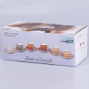 Set van 6 kleurrijke koffiekopjes met schoteltjes design Baita Keuze