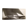 Vintage zeilboot kunstwerk J Class Sailboat, 1934 Edwin Levick Aanbieding