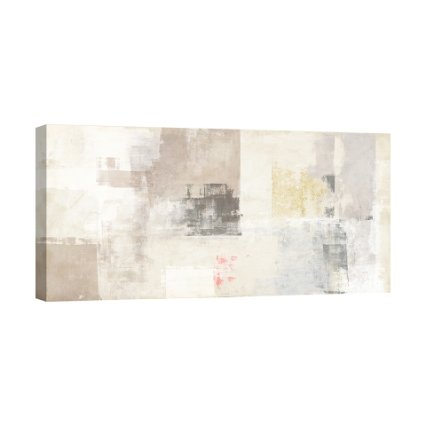 Abstract schilderij beige en wit op canvas Natural Ludwig Maun Aanbieding