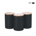 Set van 3 keramische voorraadpotten met deksel Shade of Shape Geometrie Voorraad