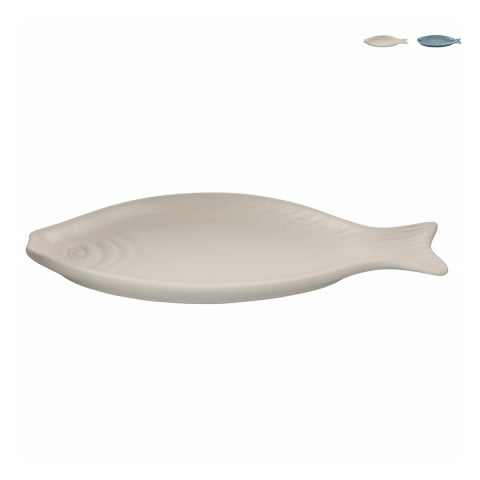 Ovale serveerschaal keramiek maritiem design 31x12,5 cm Kos Aanbieding