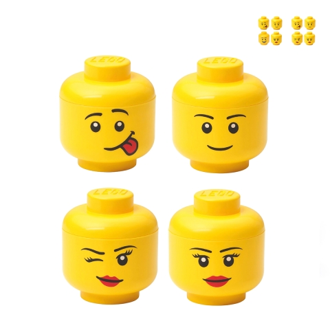 LEGO Hoofd Stapelbare Opbergcontainers Mini Set 4 Aanbieding