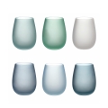 Set glazen in blauw glas met ijseffect 600ml Happy Hour Ocean Aanbieding