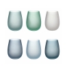 Set glazen in blauw glas met ijseffect 600ml Happy Hour Ocean Aanbieding