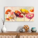 Gekleurd bloemenkunstwerk op canvasdoek Nel vento Luigi Florio Verkoop