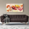 Gekleurd bloemenkunstwerk op canvasdoek Nel vento Luigi Florio Korting