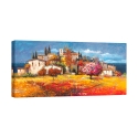 Canvas schilderij landschapsweergave kustdorp Luigi Florio Aanbieding