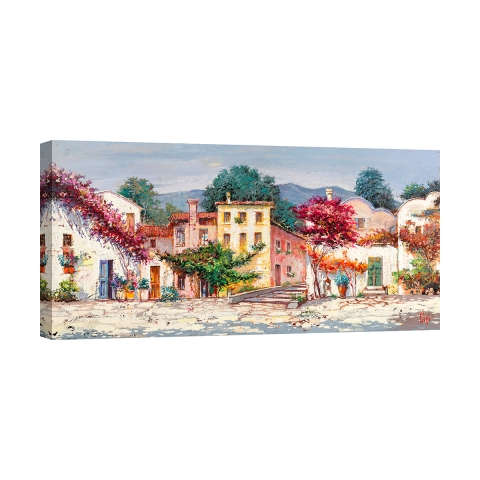 Canvasafdruk zeegezicht boten Mediterraans land Luigi Florio Aanbieding