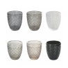 Set van 6 waterglazen in transparant gekleurd glas grijs Castle Stone Aanbieding