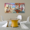 Canvas kunstwerk mediterraan kustdorp Piazzetta Luigi Florio Verkoop