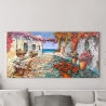 Canvas kunstwerk mediterraan kustdorp Piazzetta Luigi Florio Korting