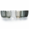 Set van 6 waterglazen in transparant gekleurd glas grijs Castle Stone Verkoop